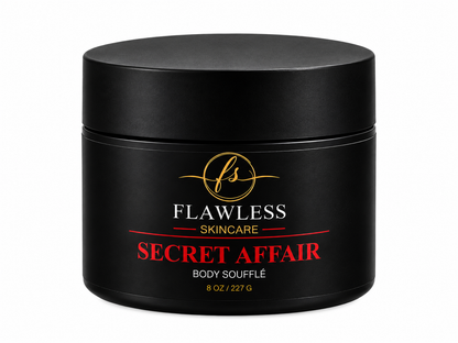 This is a black jar of man’s scented body lotion with musk, amber, citrus, and woody notes.