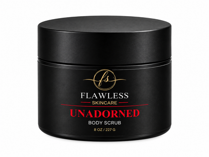 This is a black jar of fragrance free body scrub.