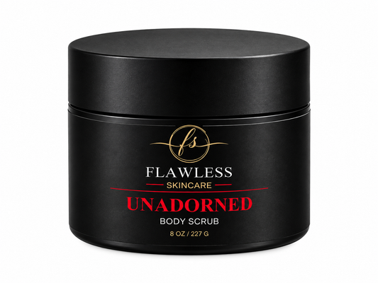This is a black jar of fragrance free body scrub.